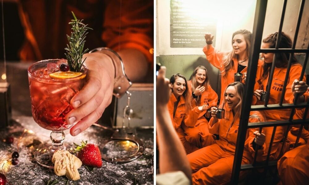 An immersive prisonthemed bar where guests smuggle in their own