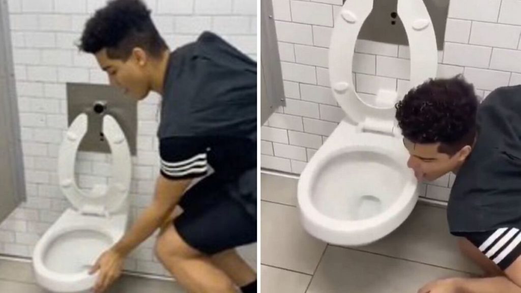 Idiot who licked toilet seat for coronavirus challenge is in hospital