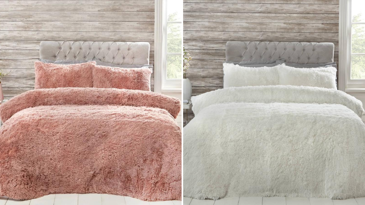 aspen faux fur duvet set