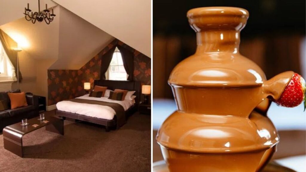 You can now stay in a chocolatethemed hotel with choc fountains, wine