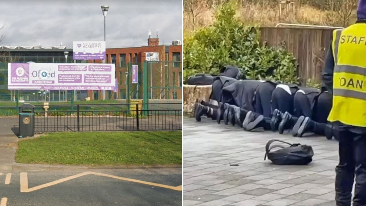 Oldham school apologises after Muslim students pictured praying outside