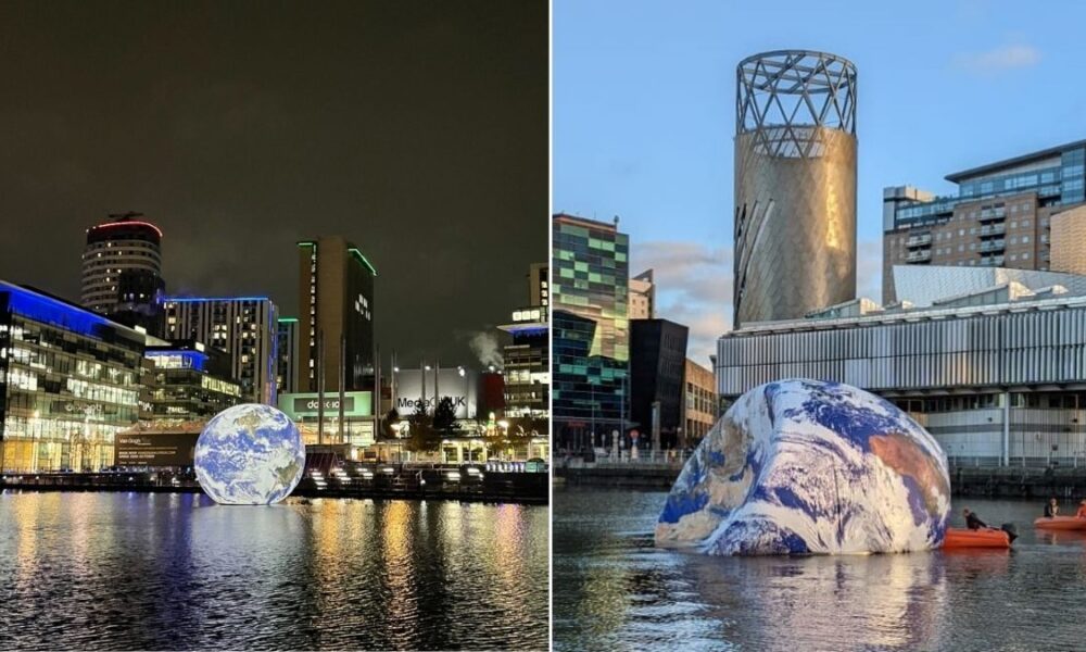 Floating Earth is back at Salford Quays as weather calms down